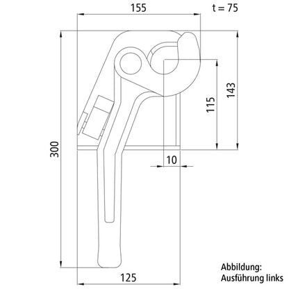 tipper fastener H114 ST, raw stl., R