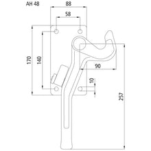 Angle lever lock H115 S, L, raw stl.