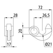 Locking hook H119 E, loose, raw stl.