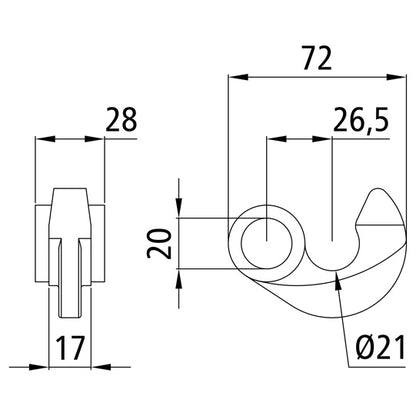 Locking hook H119 E, loose, raw stl.