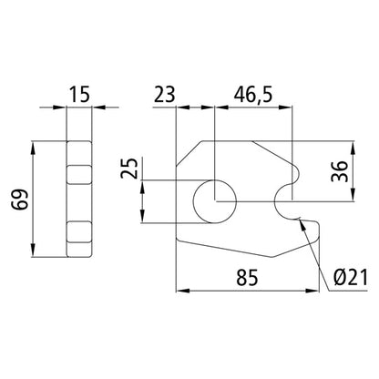 Lager H120 A, f. axel Ø 25 mm, rått stål.