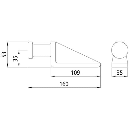 Self-aligning trunnion H121, raw stl., f. self-aligning bearing
