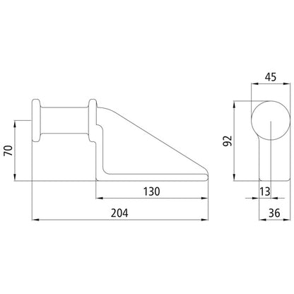 Swivel pin H120, raw stl., L, f. bearing shell H120 B