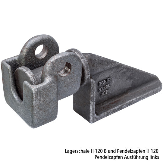 Bearing shell H120 B, raw stl., f. swivel pin H120