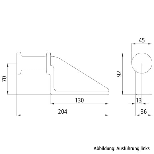 Swivel pin H120, raw stl., R, f. bearing shell H120 B