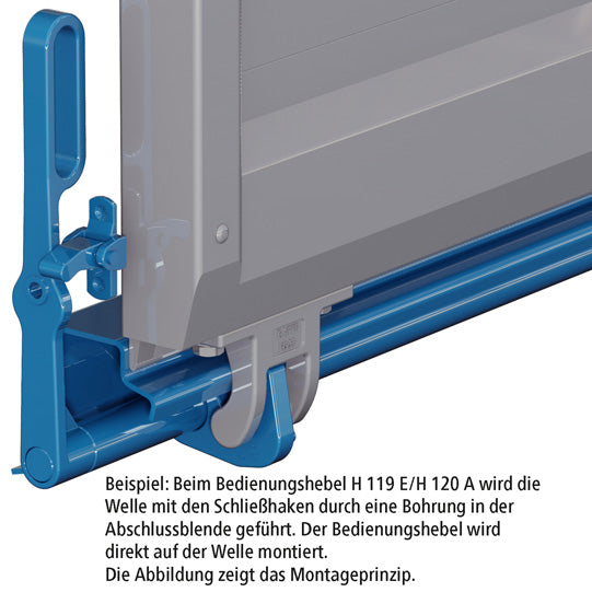 Fuse H119 E/aluminium, raw stl., f. operating lever