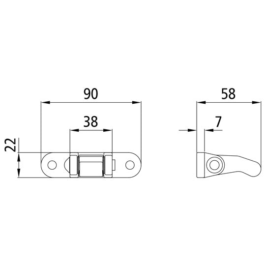 Fuse H119 E/aluminium, raw stl., f. operating lever