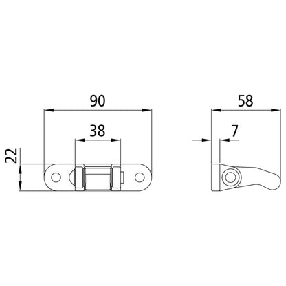 Fuse H119 E/aluminium, raw stl., f. operating lever