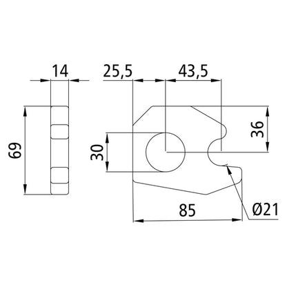 Lager H120 A, f. axel Ø 30 mm, rått stål.