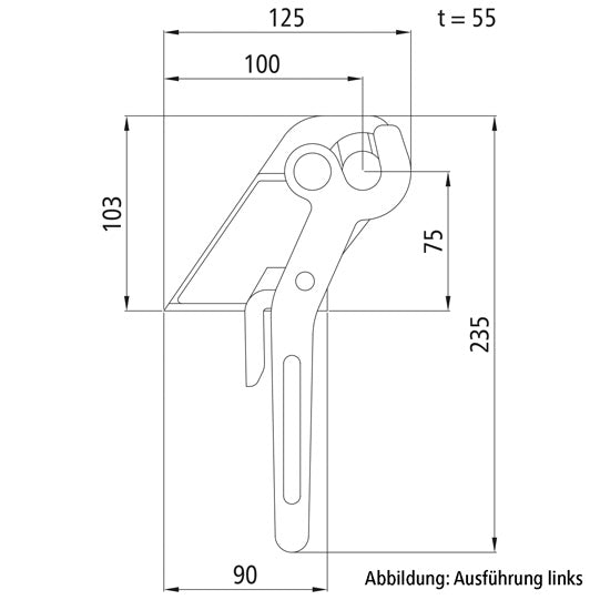 tipper fastener H114/4.5, raw stl., R