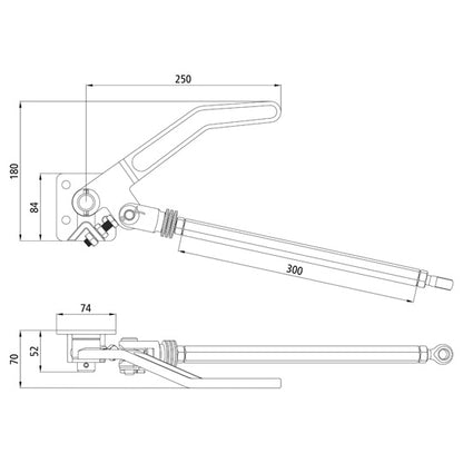 Over dead centre clamp H519/300, L, raw stl.