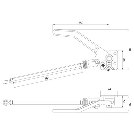 Over dead centre clamp H519/300, R, raw stl.