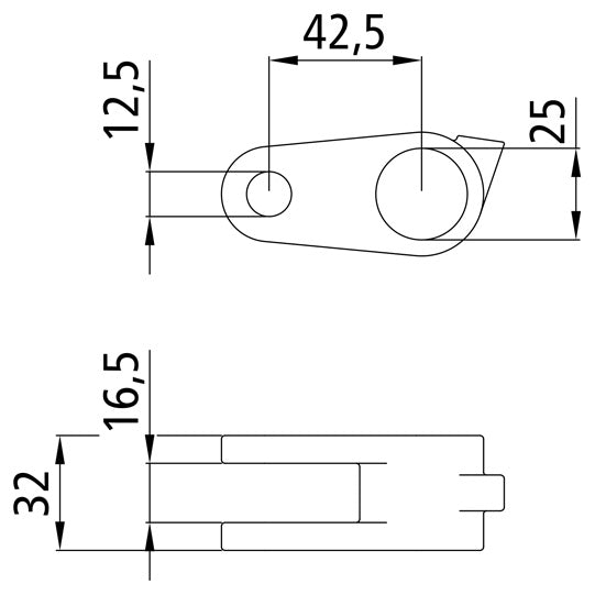 Shaft joint (f.k joint) Ø 25 mm, raw stl.