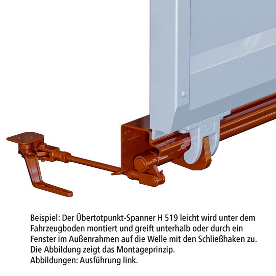 Over dead centre clamp H519 light, R, raw stl.