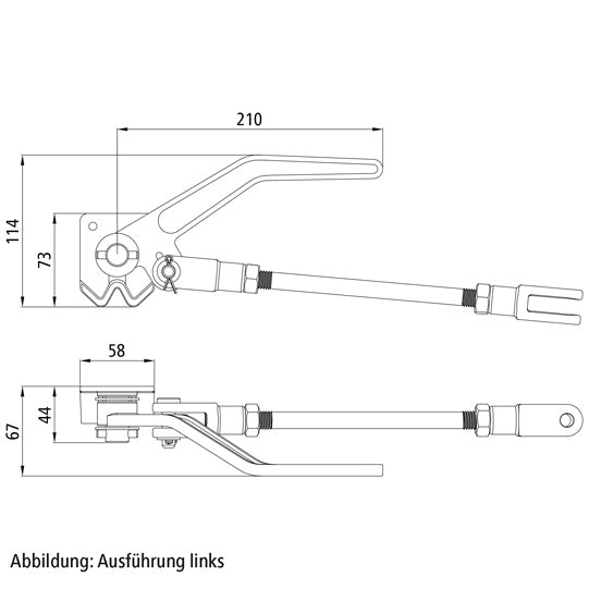 Over dead centre clamp H519 light, R, raw stl.