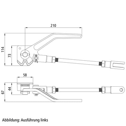 Over dead centre clamp H519 light, R, raw stl.