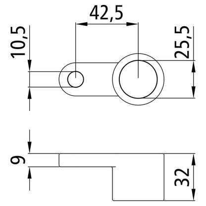 Shaft joint H519 L, raw stl., f. shaft Ø 25 mm