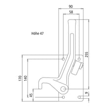 Lock (tail lift) H 115 SD, left, galvanized