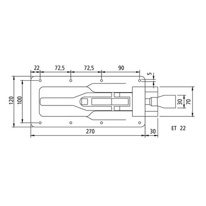 Tension lock H206 N, galvanised