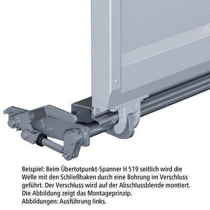 Over dead centre clamp H519, lateral, R, raw, f. Ø 35 mm