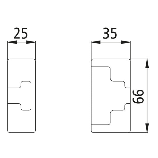 Locking pocket H 206 N - LF - A raw, for tension lock