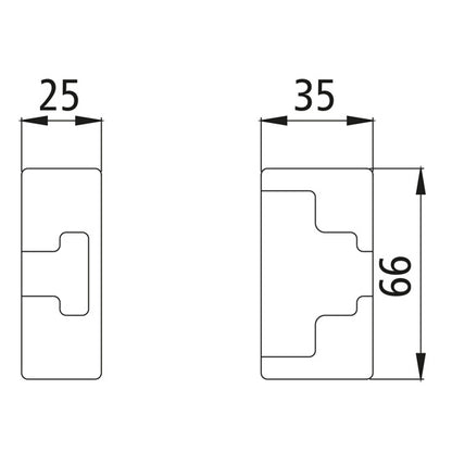 Locking pocket H 206 N - LF - A raw, for tension lock