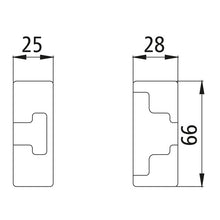 Locking pocket H 206 N - LF - H raw for tension lock