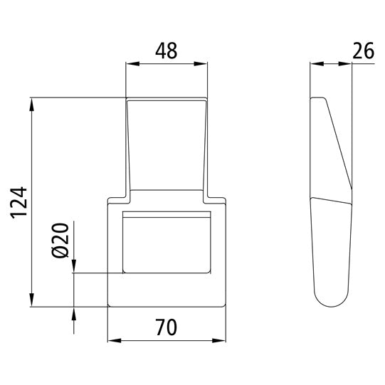 Hinge H119 EST, raw, f. all stl. side boards