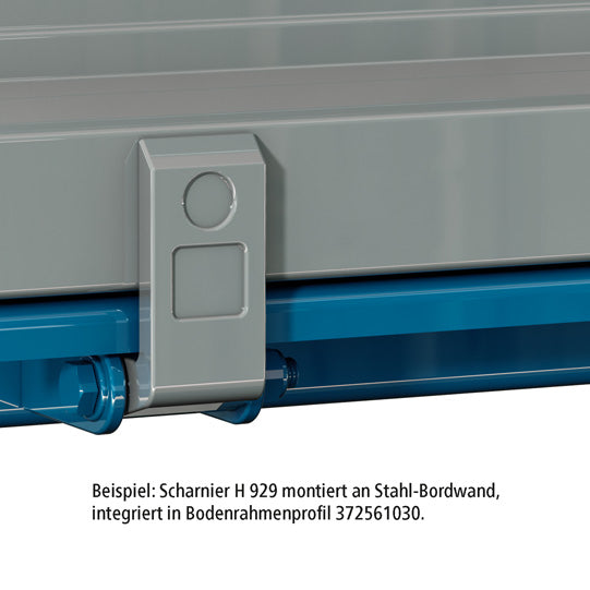 Hinge H929, raw stl., mtg. material galvanised