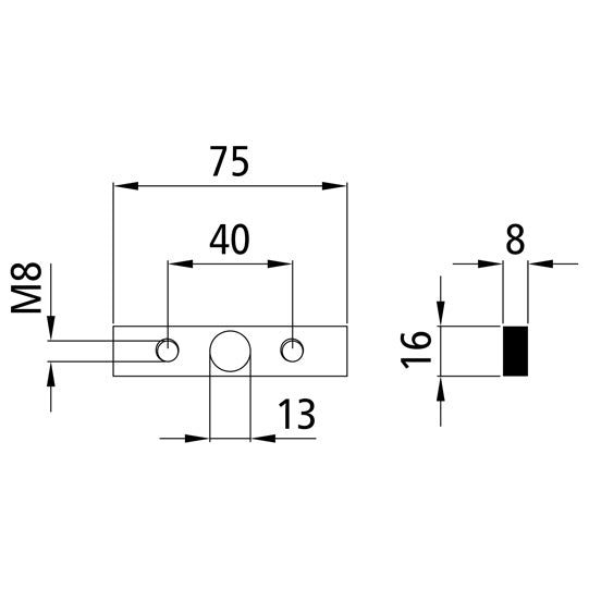 Threaded plate - H902/H955, galvanised