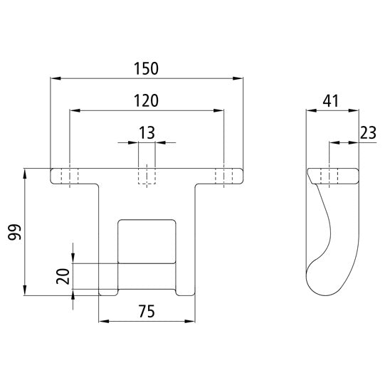 Dropside hinge - H 956, galvanized