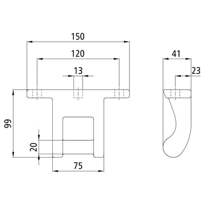Dropside hinge - H 956, galvanized