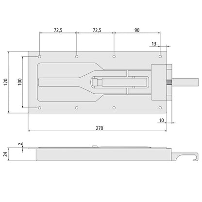 Built-in clamping lock H 207, with lift-out function