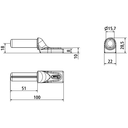 Suer hinge pin, 25/30, f. welding, raw