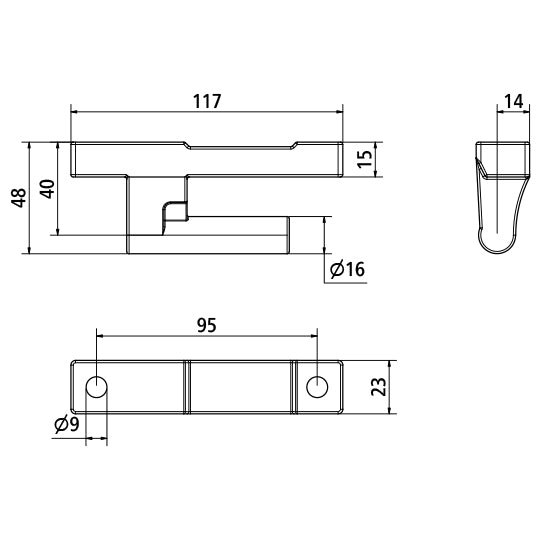 Hinge pin, TIR, galvanised