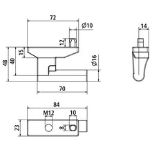 Hinge pin, TIR, tie rod hole M12, galvanised