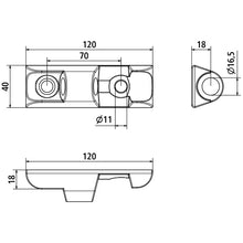 Hinge bearing, TIR, galvanised