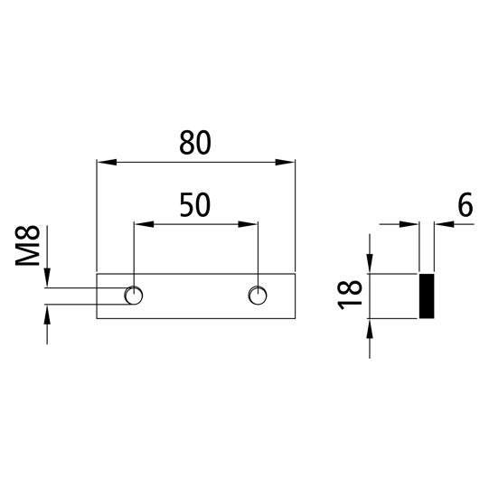 Threaded plate H871 KL, galvanised stl., hole spacing 50 mm