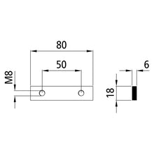 Threaded plate H871 KL, galvanised stl., hole spacing 50 mm