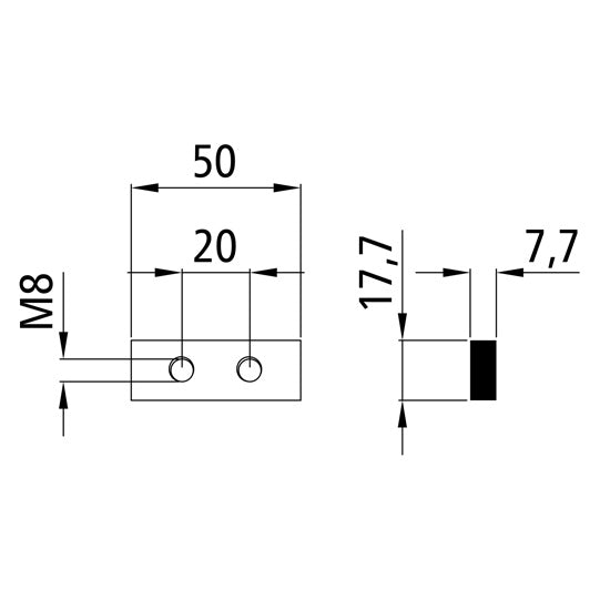 Threaded plate HKG, galvanised stl.