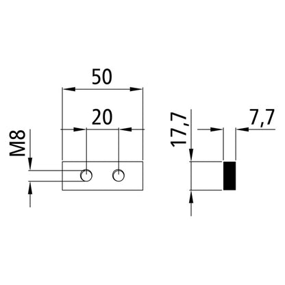Threaded plate HKG, galvanised stl.