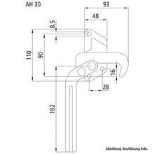 Lever clamp lock 3210, R, galvanised stl.