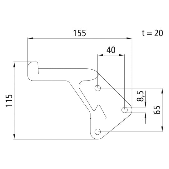 Pendulum pin 3812, L, galvanised stl.
