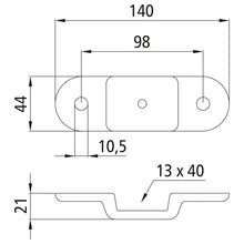 Stanchion holder, 13 x 40 mm, drop-f.ged, galvanised stl.