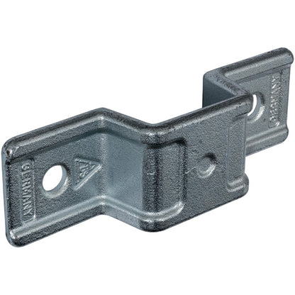 Stanchion holder, 22 x 43 mm, drop-f.ged, galvanised stl.