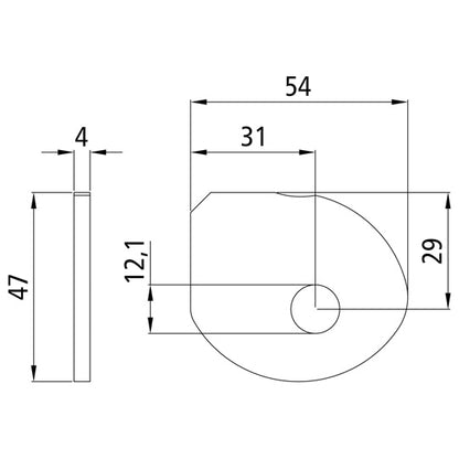 Hinge hinge bearing eye, raw, f. tipper hinges