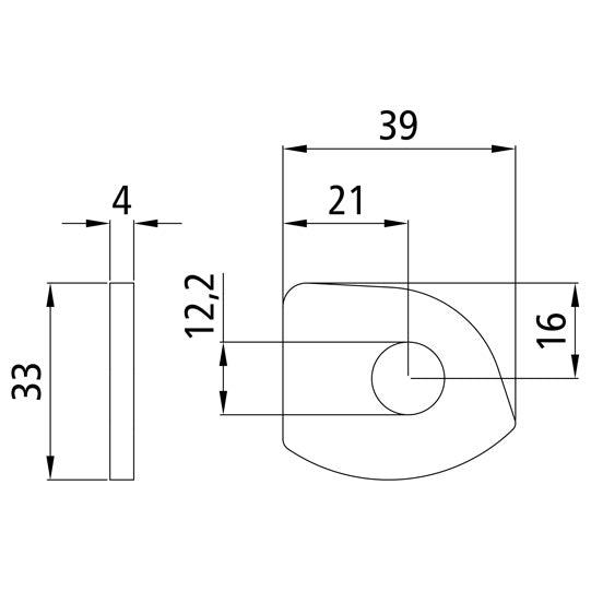Hinge hinge bearing eye, raw, for tipper hinges
