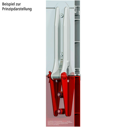 Adjustable side flap hinge 570 mm, completely galvanized