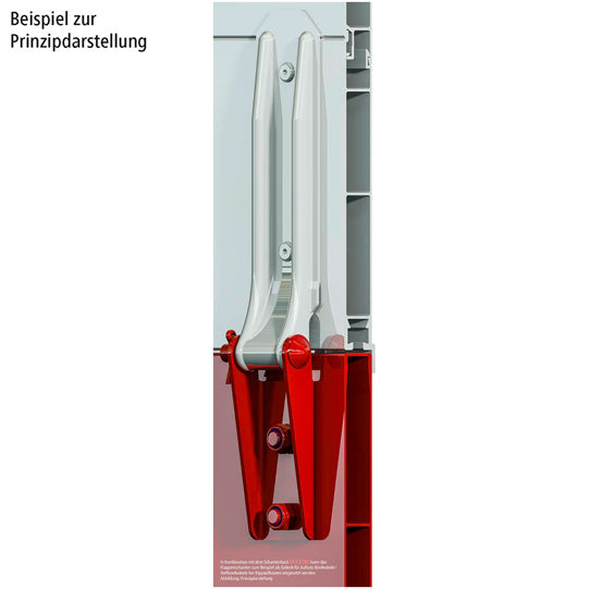 Adjustable side flap hinge 770 mm, completely galvanized