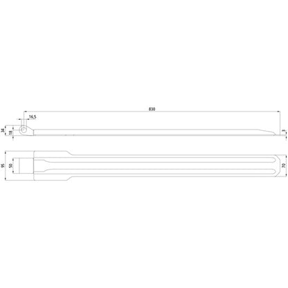 Klaffgångjärn nr 170, 830 mm, galvaniserat, utan tillbehör